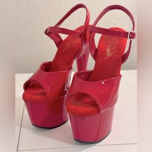 Pleaser size 6 Adore 709 Red Platforms 7” Heels